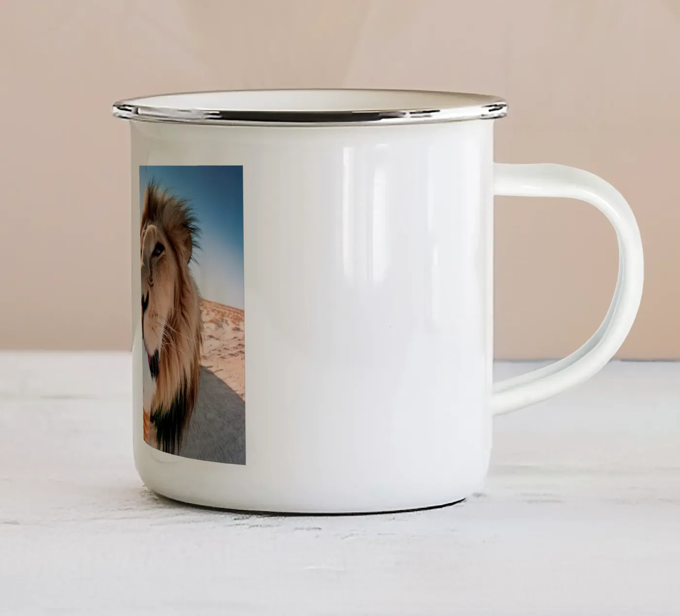 refreshing enamel mug by rafael campezato