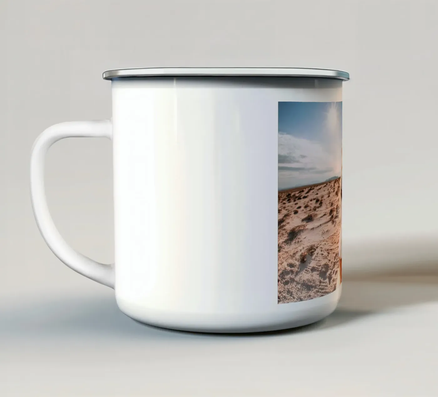 refreshing enamel mug by rafael campezato