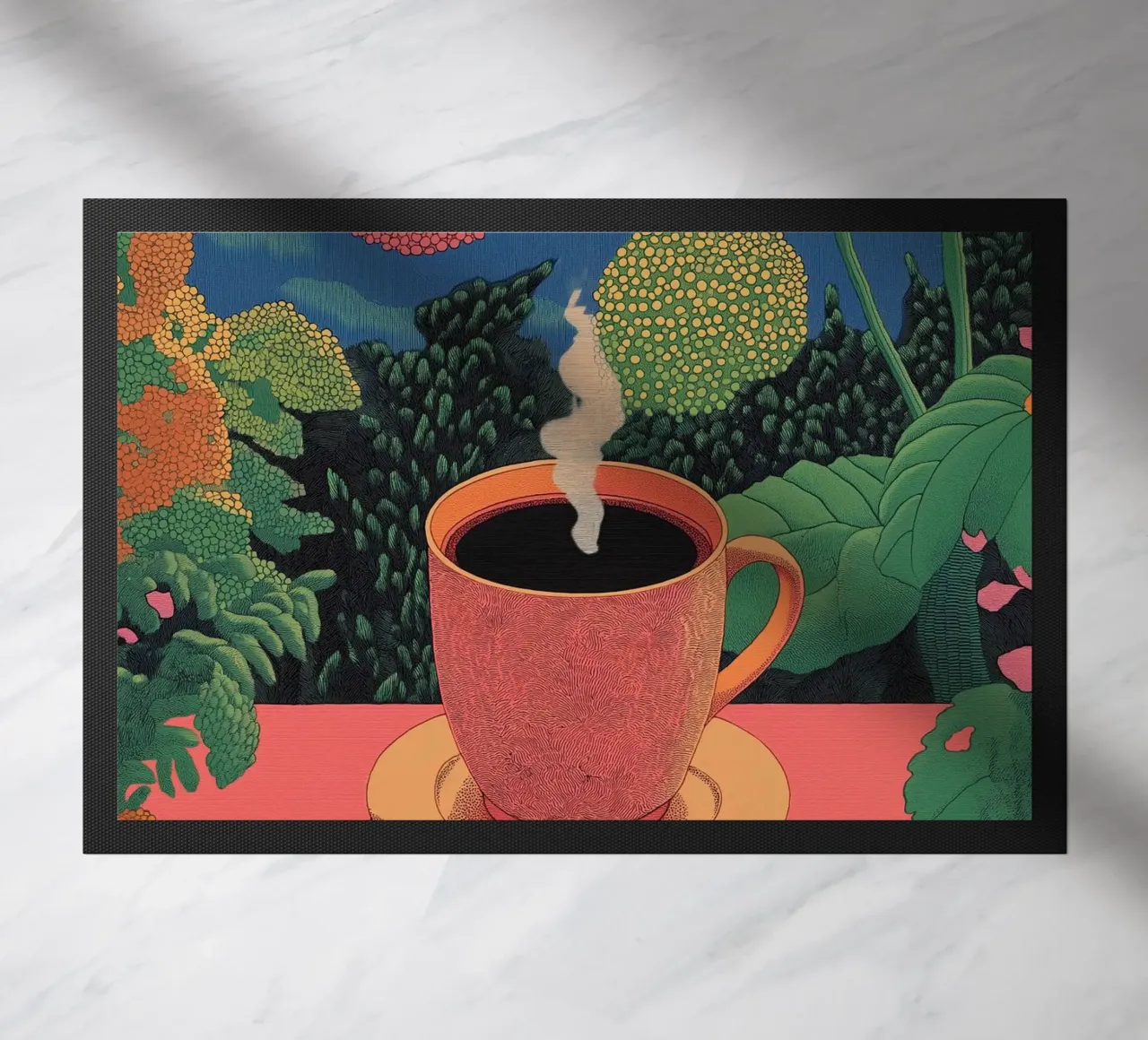 Caffè e fuga nella giungla | Elegante foresta tropicale botanica zerbino da Kaji