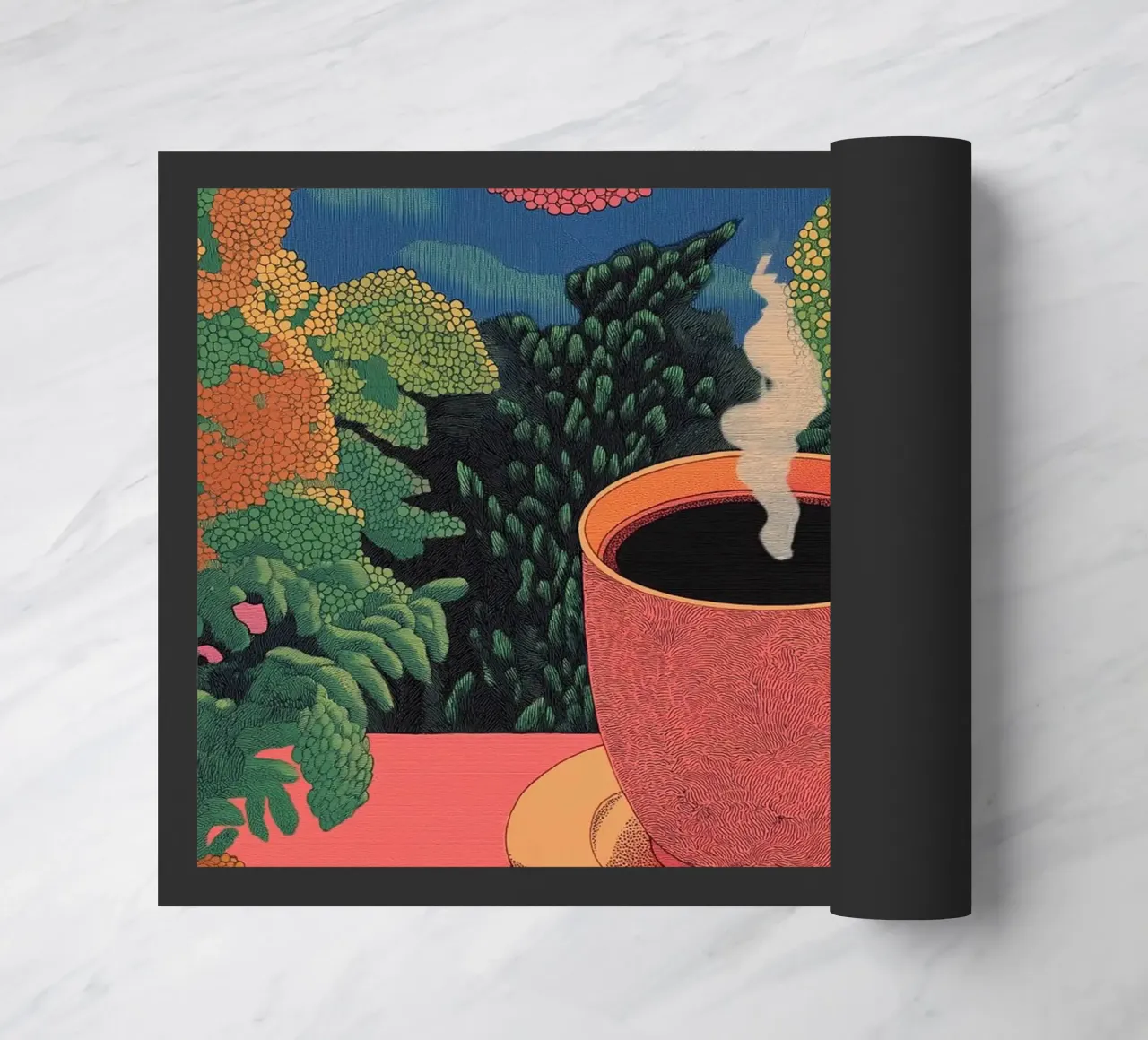 Caffè e fuga nella giungla | Elegante foresta tropicale botanica zerbino da Kaji