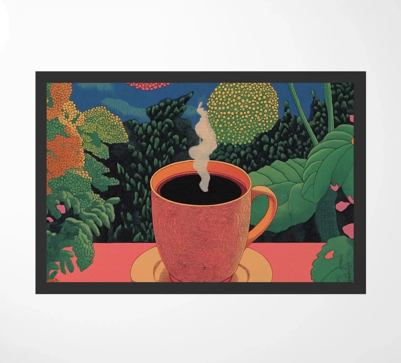 Caffè e fuga nella giungla | Elegante foresta tropicale botanica zerbino da Kaji
