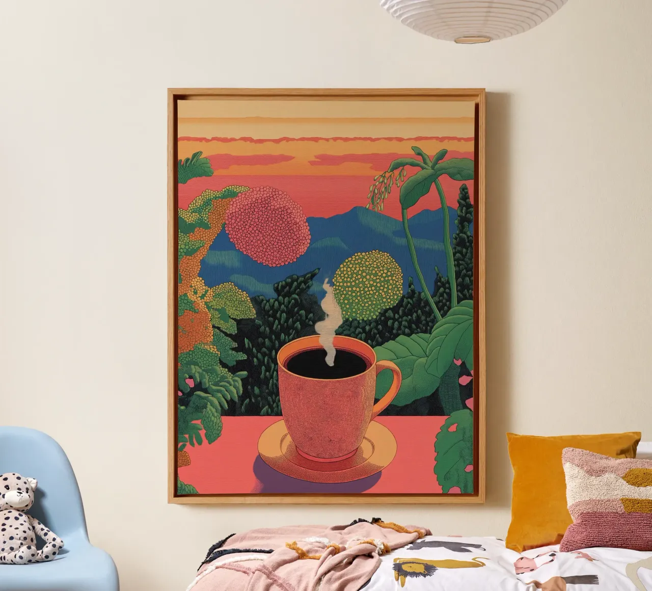 Coffee & Jungle Escape | Stylish Botanical Tropical Forest canvas by Kaji