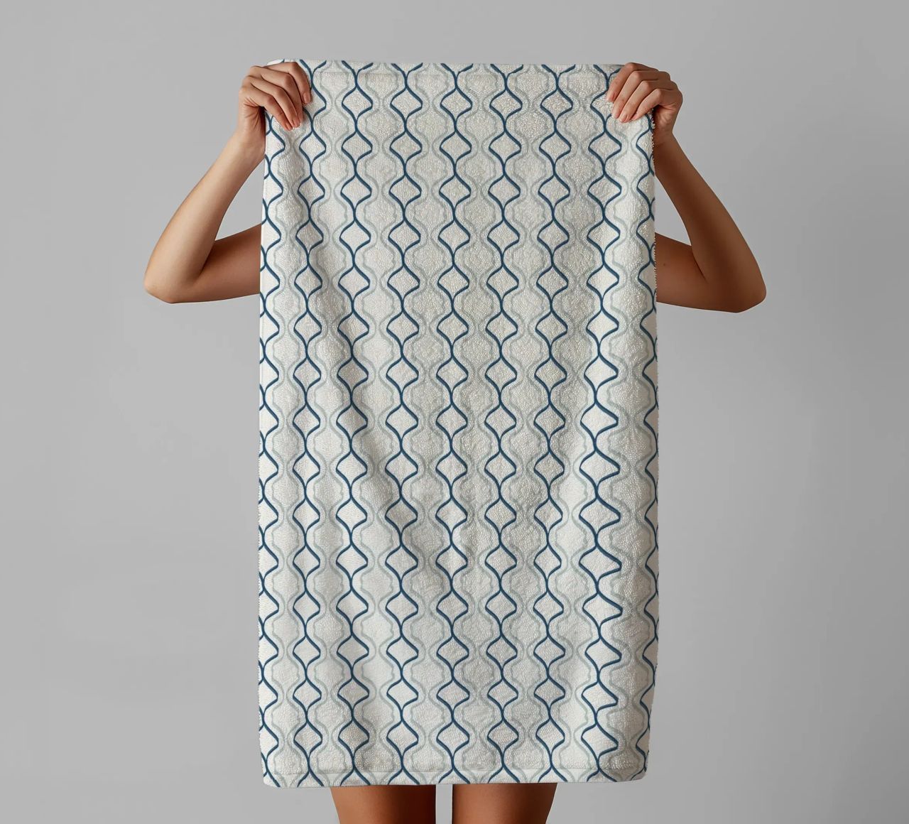 Spiral seamless line pattern towel by Little Dean