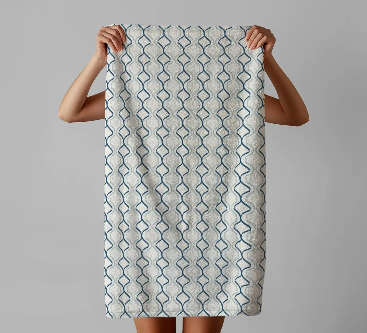 Spiral seamless line pattern towel by Little Dean