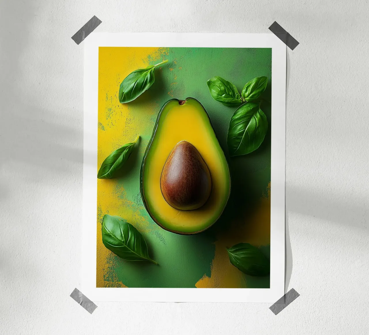Avocado e foglie di basilico carta hahnemühle da Spice & Style