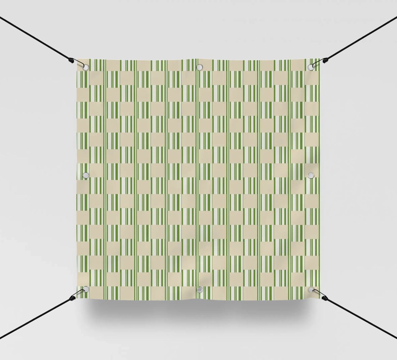Quadri e righe in verde e beige telo in pvc da Little Dean
