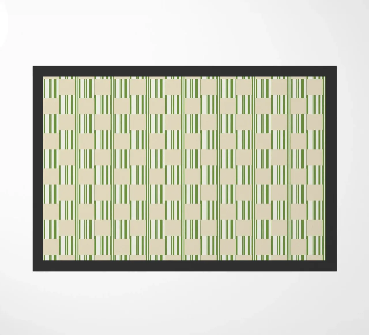 Cuadros y rayas en verde y beige felpudo de Little Dean