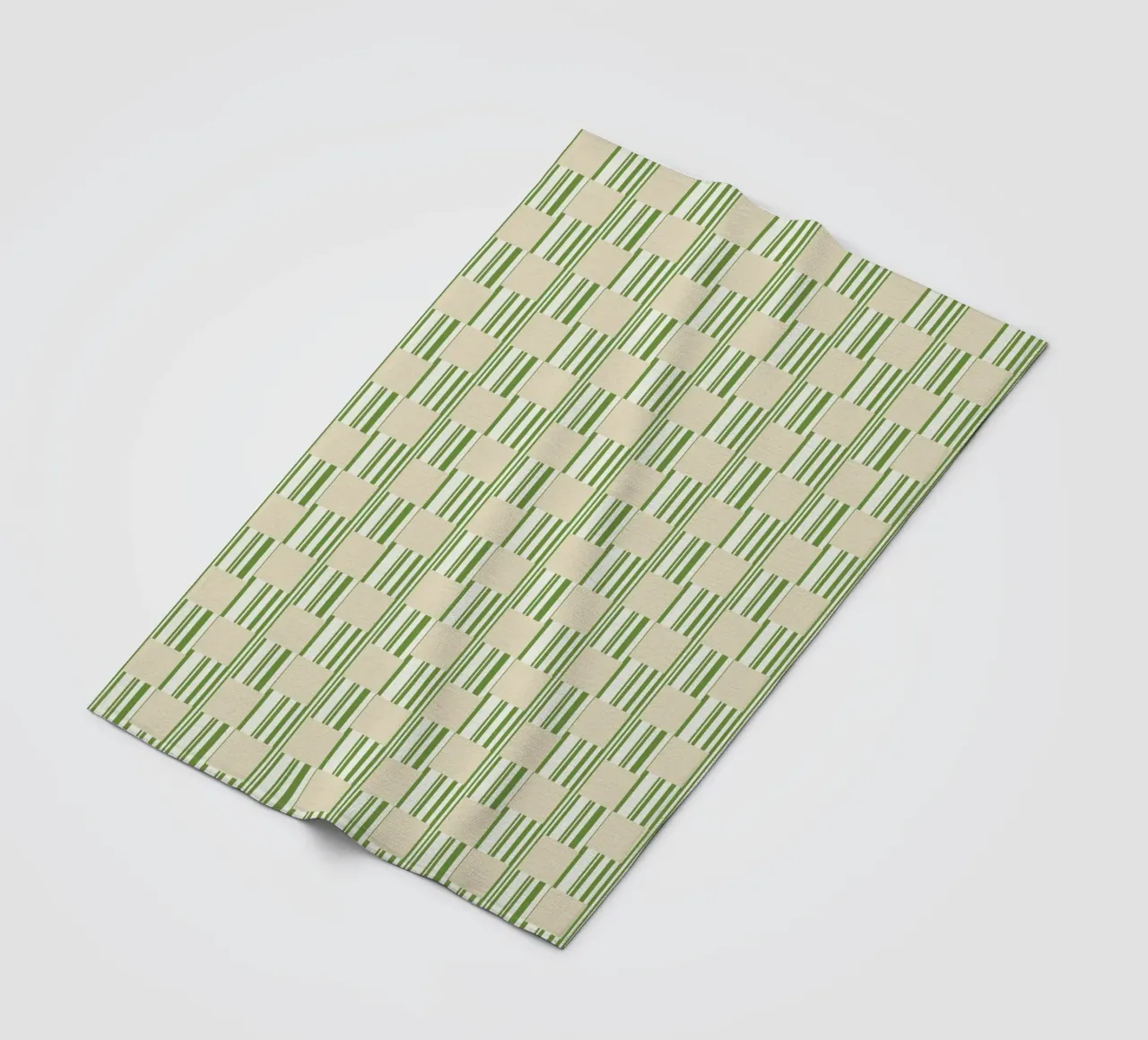 Quadri e righe in verde e beige coperta in pile da Little Dean