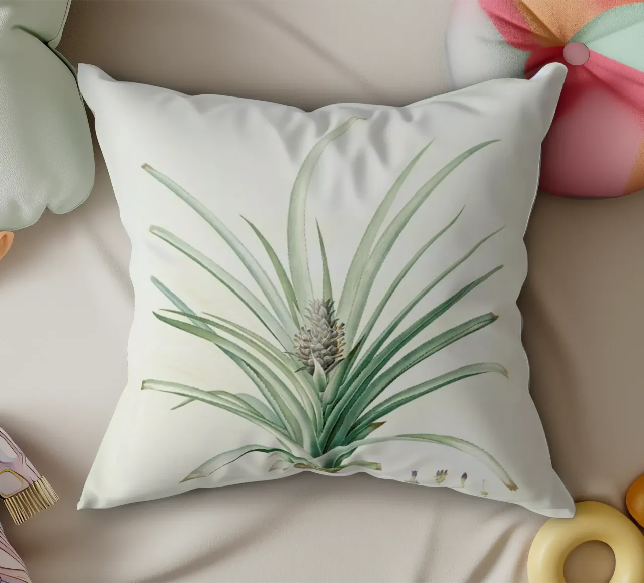 Bromella ananas, Ananas Sativus -Pierre Joseph, cuscino da Artokoloro Quint Lox Ltd
