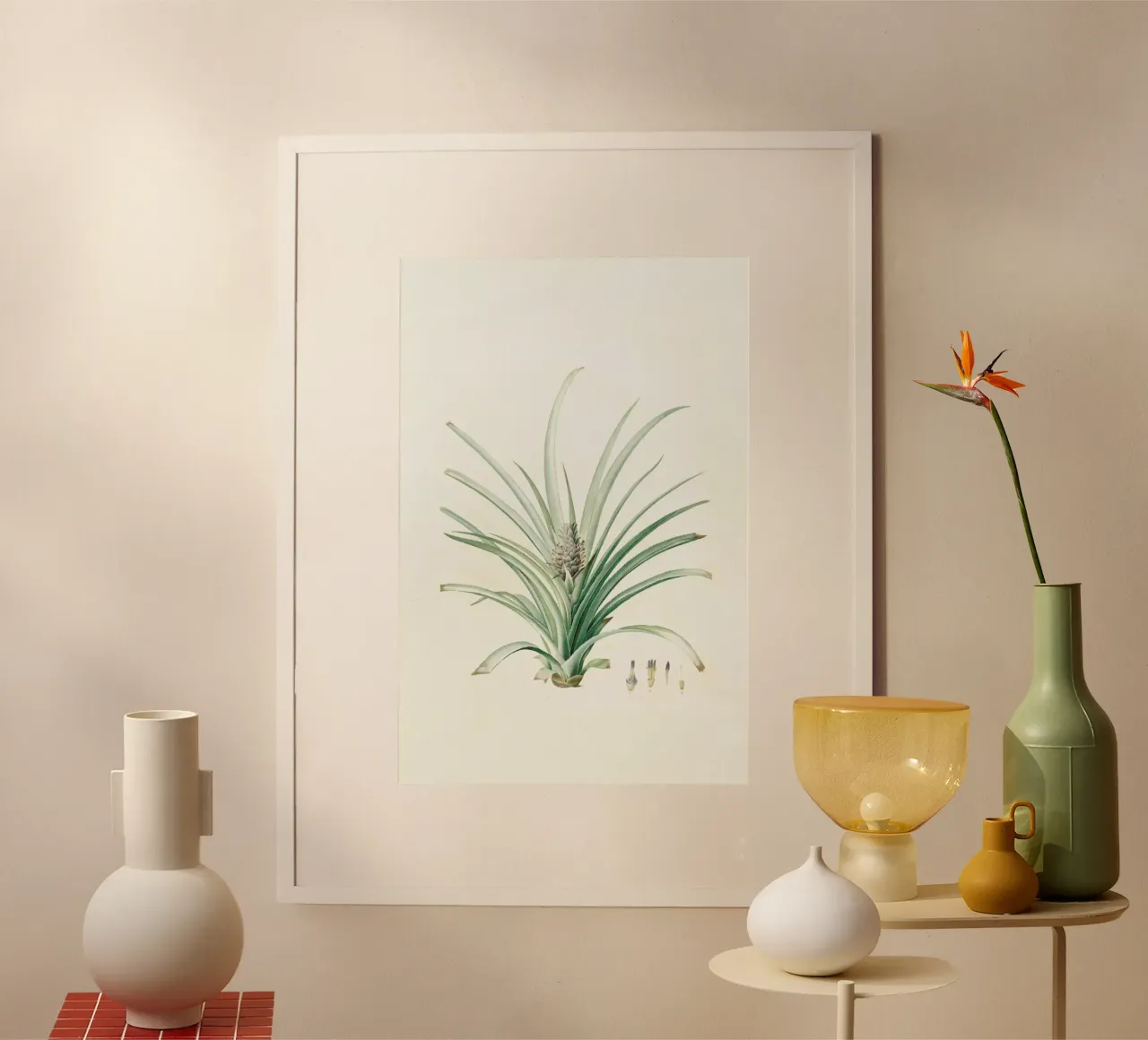 Bromella ananas, Ananas Sativus -Pierre Joseph, carta hahnemühle da Artokoloro Quint Lox Ltd