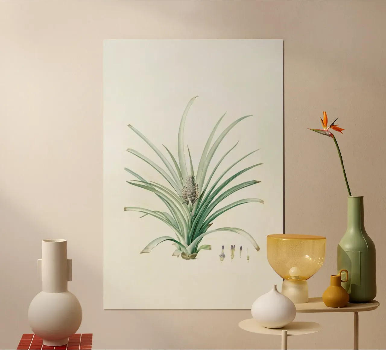 Bromella ananas, Ananas Sativus -Pierre Joseph, carta hahnemühle da Artokoloro Quint Lox Ltd