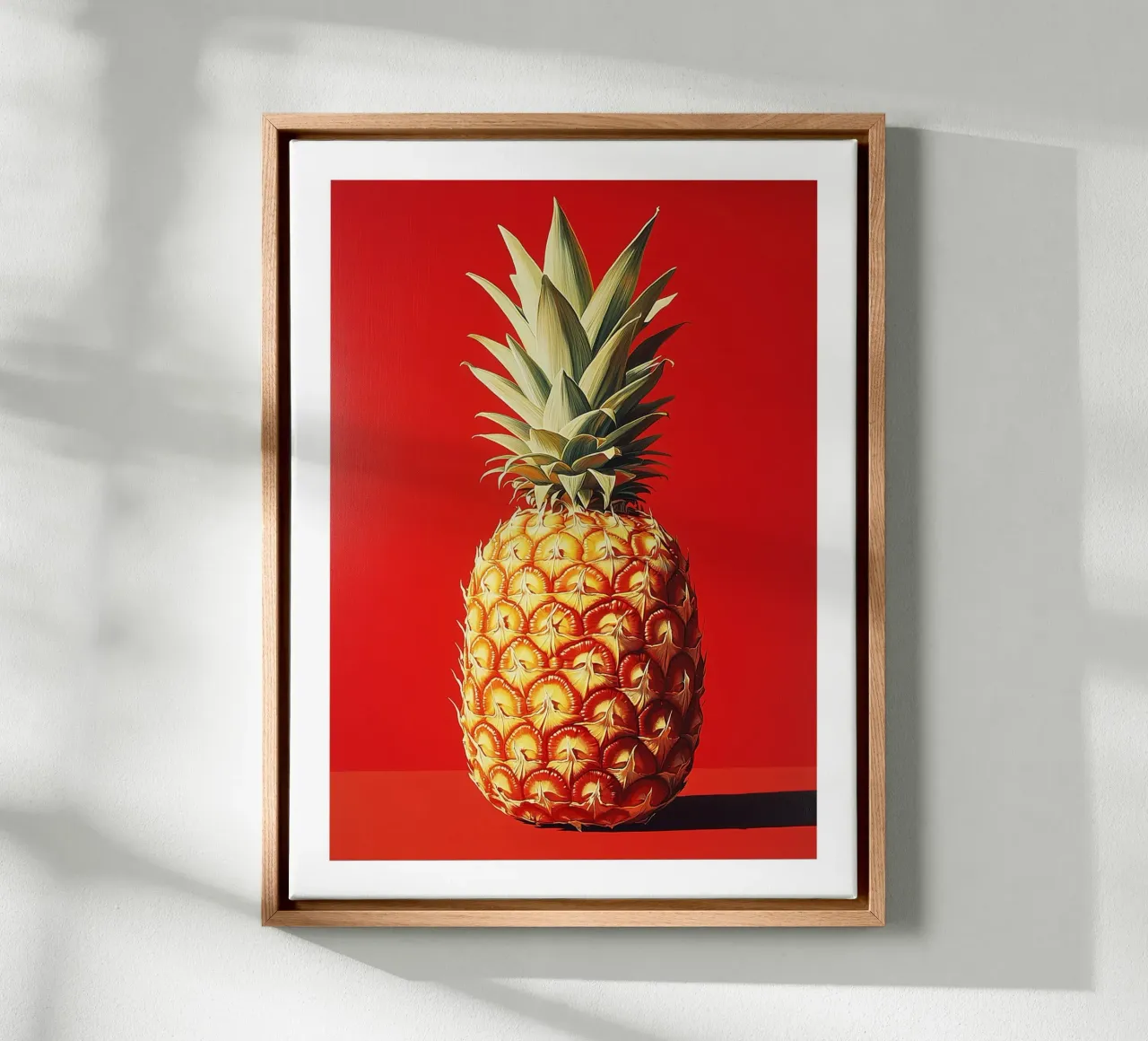 Strahlend goldene Ananas Leinwand mit Schattenfugenrahmen von Spice & Style