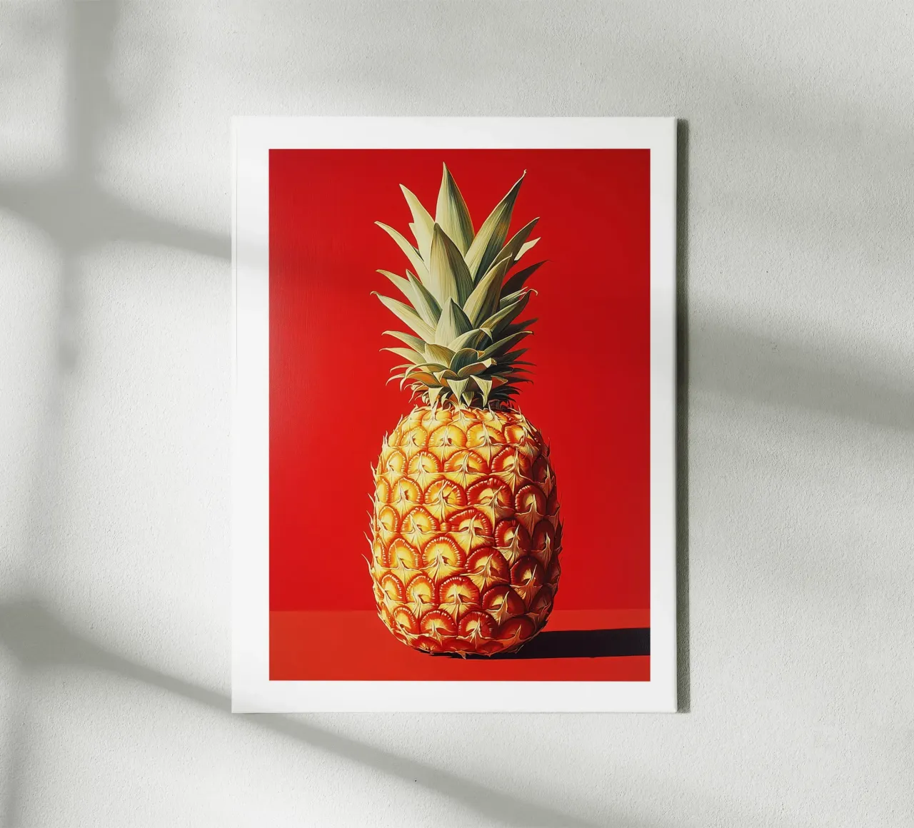 Strahlend goldene Ananas Leinwand mit Schattenfugenrahmen von Spice & Style