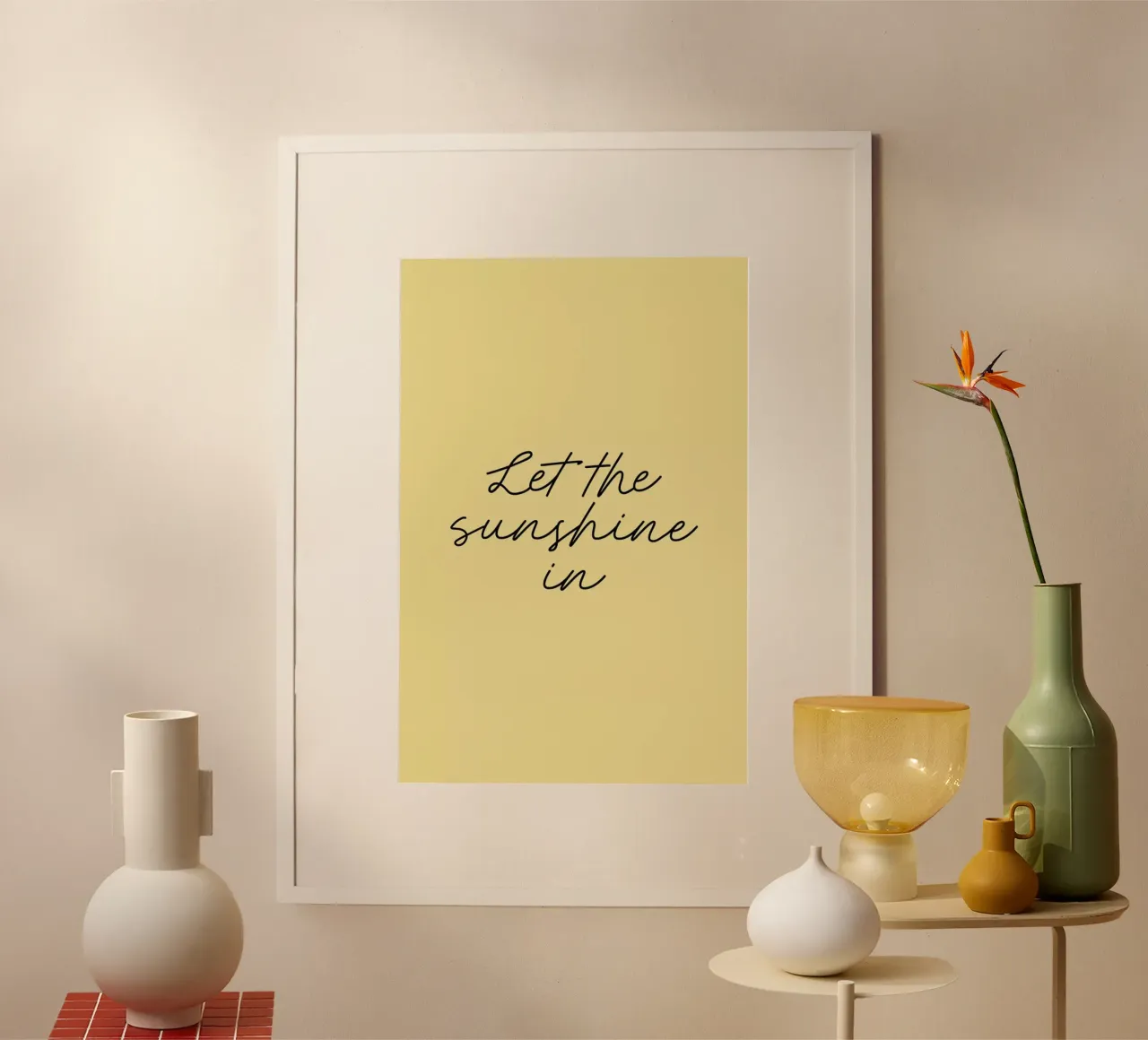 Let The Sunshine In poster con telaio in alluminio da Studio One
