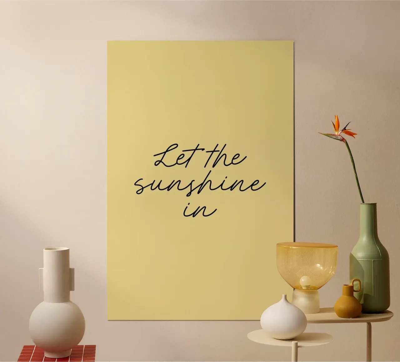 Let The Sunshine In poster con telaio in alluminio da Studio One