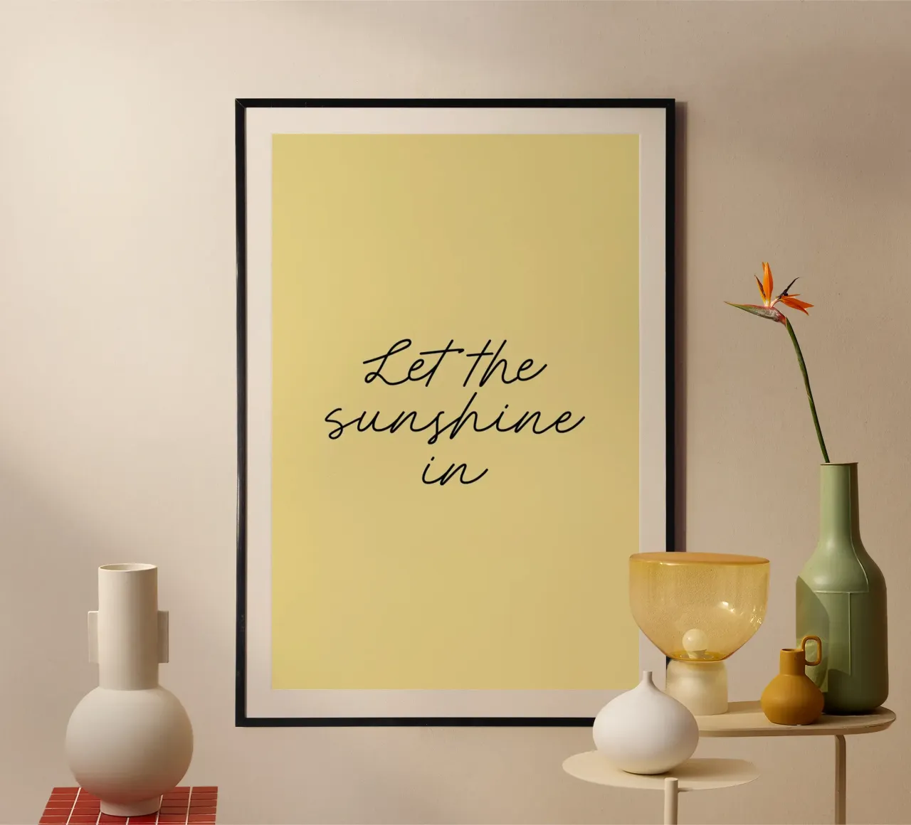 Let The Sunshine In poster con telaio in alluminio da Studio One