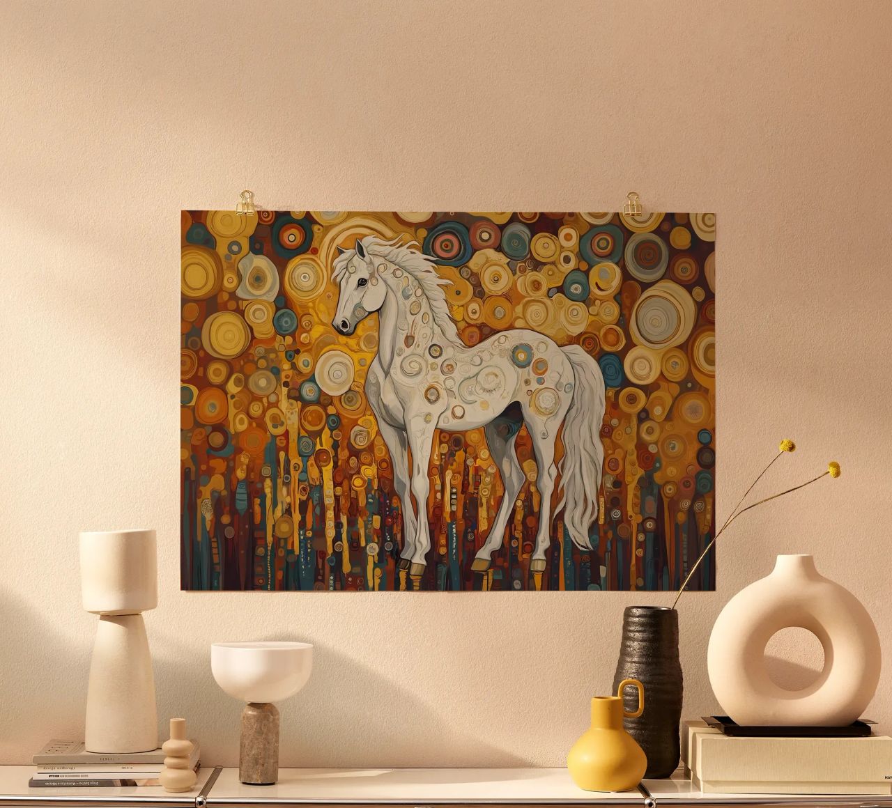 White Horse Gustav Style poster by Caeson