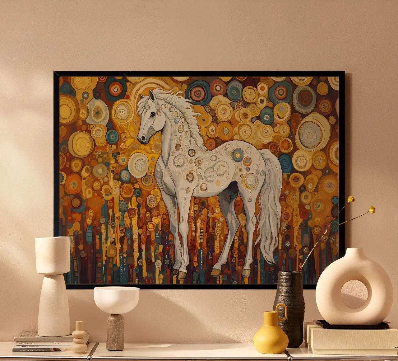White Horse Gustav Style poster by Caeson