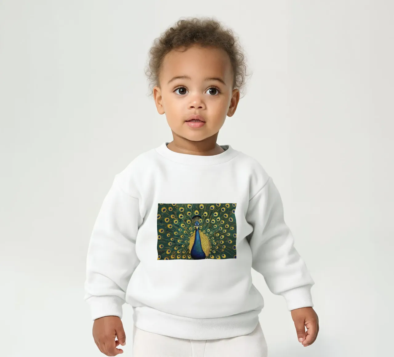 Pfau mit ausgebreiteten Federn Baby Sweatshirt von Caeson