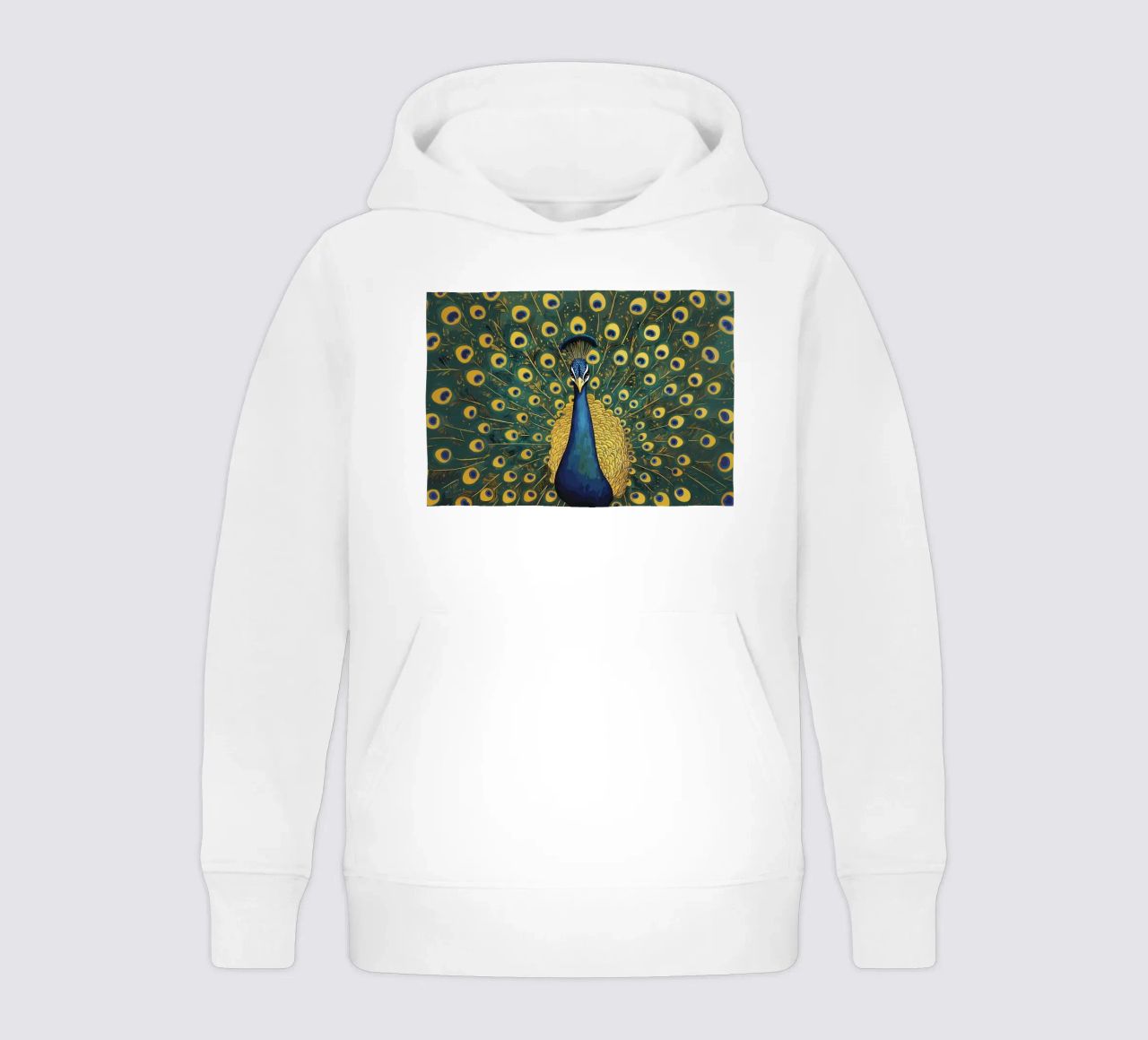Pavone con piume sparse felpa bambino con cappuccio da Caeson