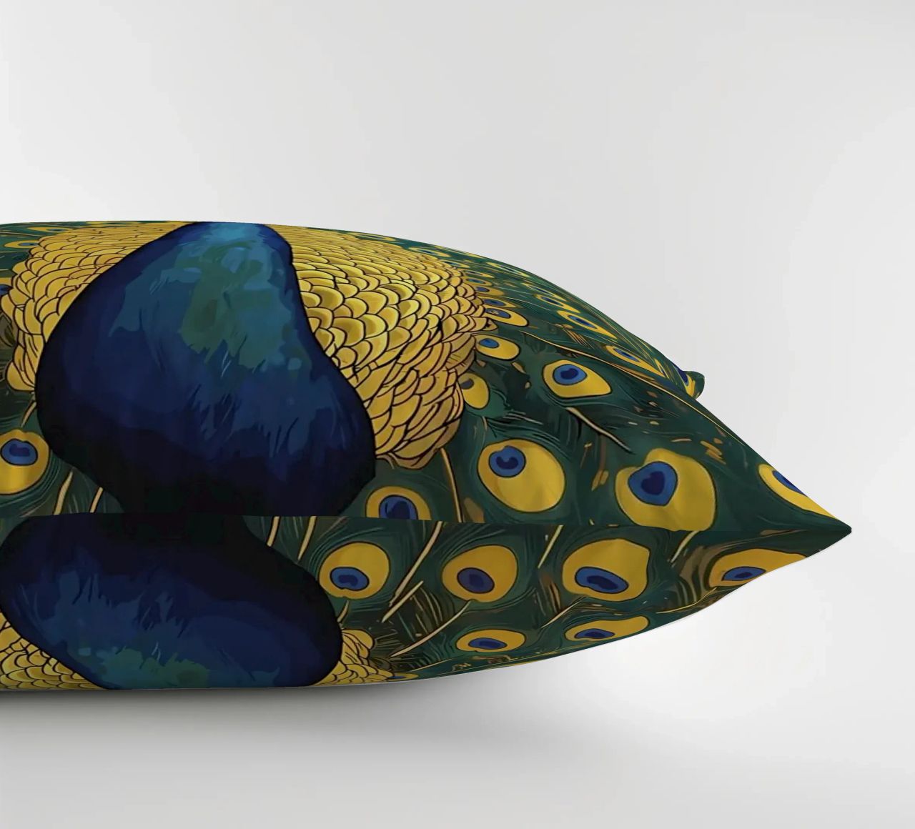 Peacock with Spread Feathers decorative cushion by Caeson