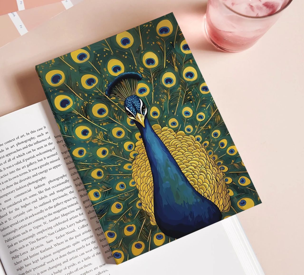 Peacock with Spread Feathers notebook by Caeson