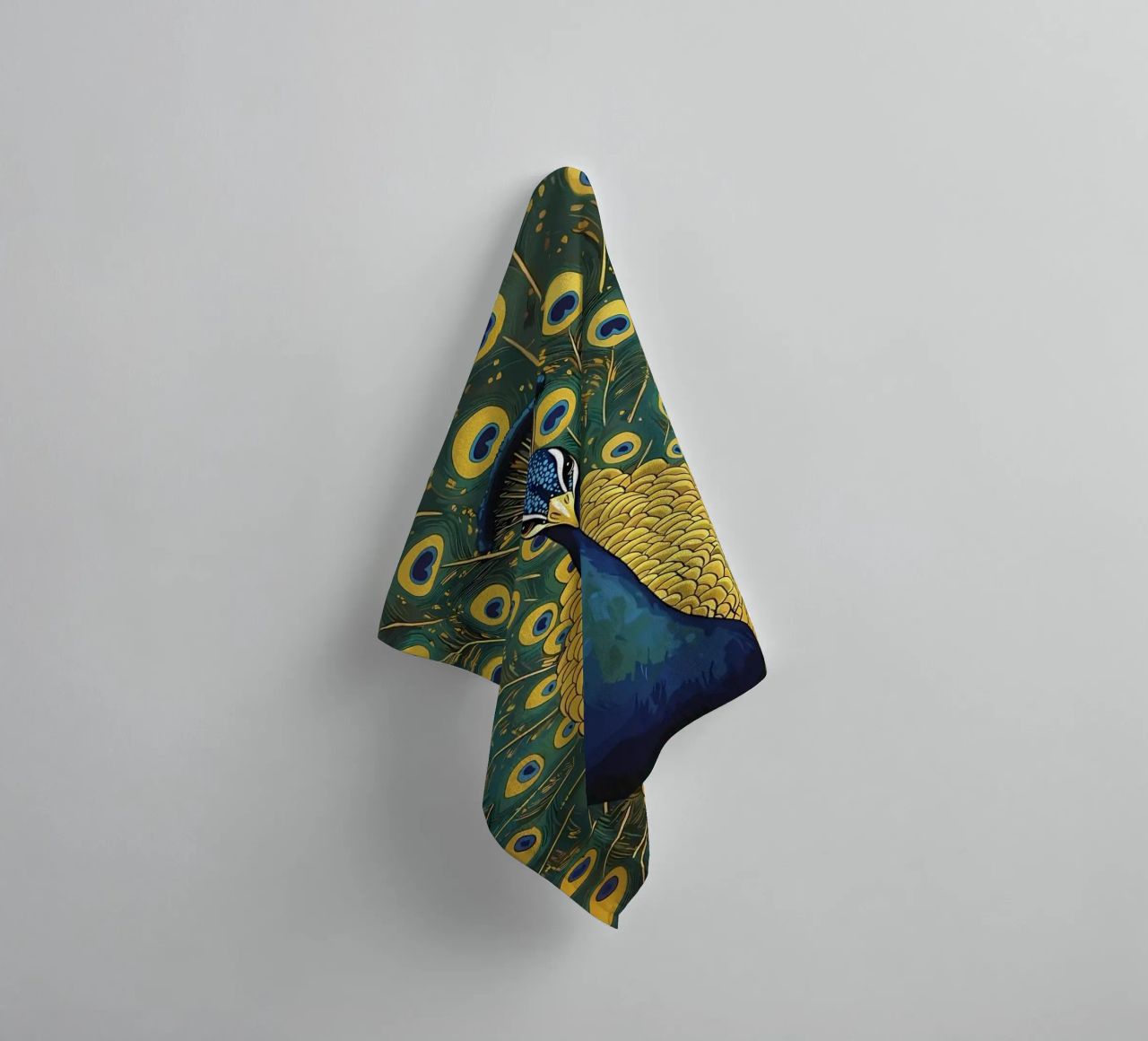 Peacock with Spread Feathers towel by Caeson