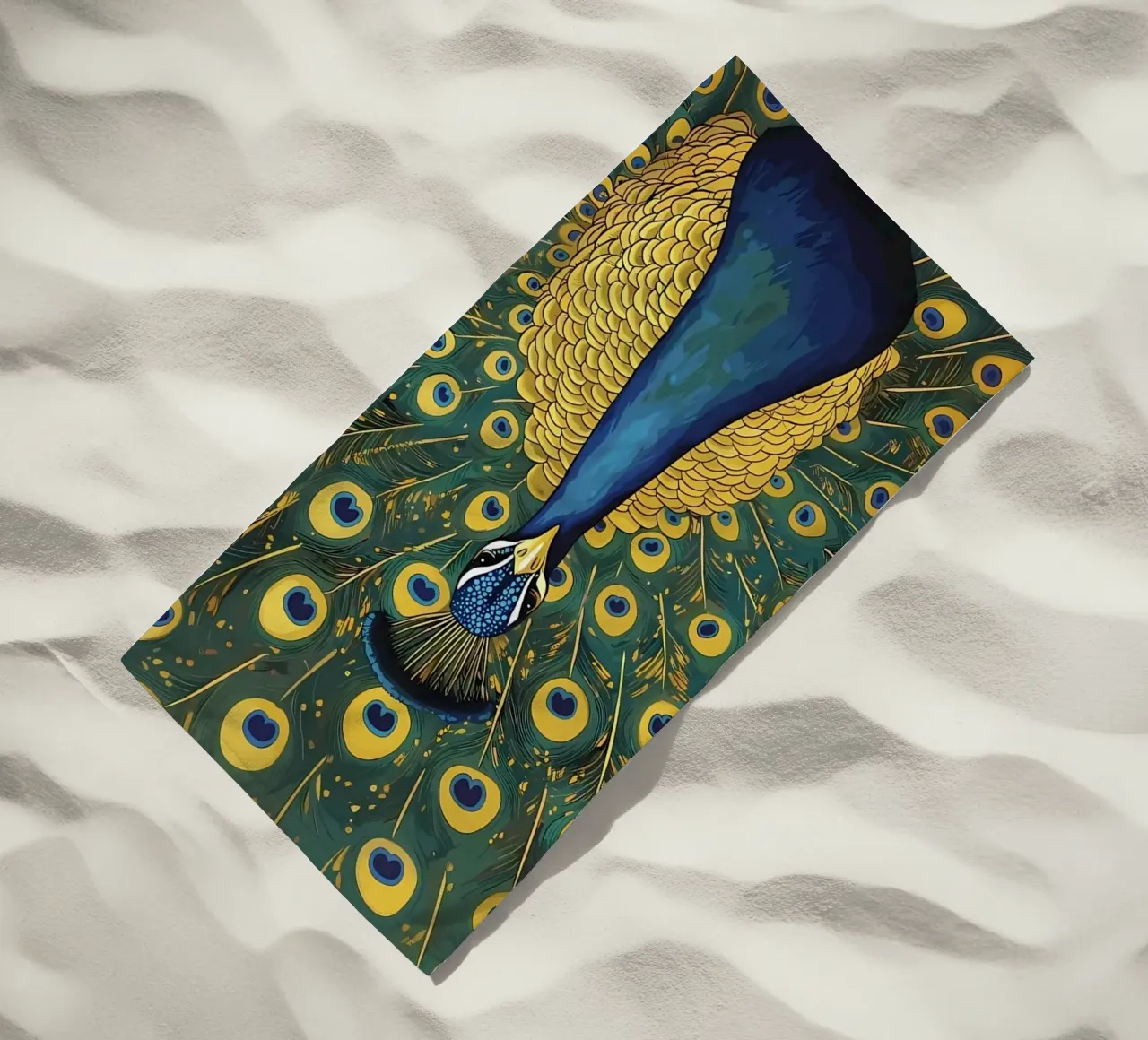 Paon avec plumes déployées serviette de plage de Caeson