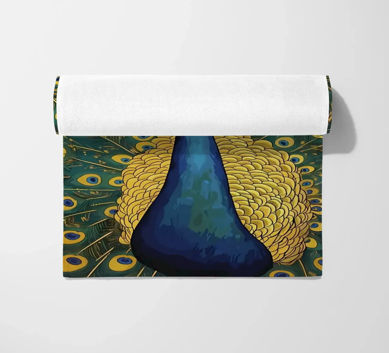 Paon avec plumes déployées serviette de plage de Caeson