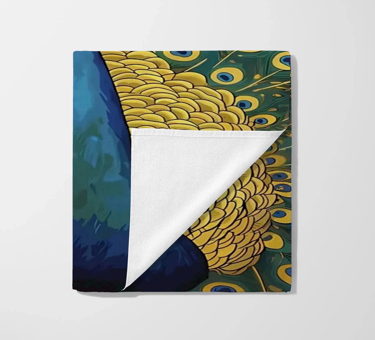 Peacock with Spread Feathers beach towel by Caeson