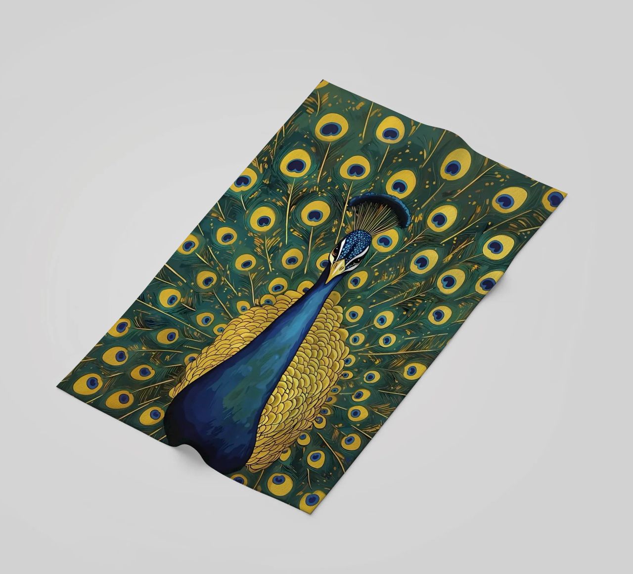 Peacock with Spread Feathers beach towel by Caeson