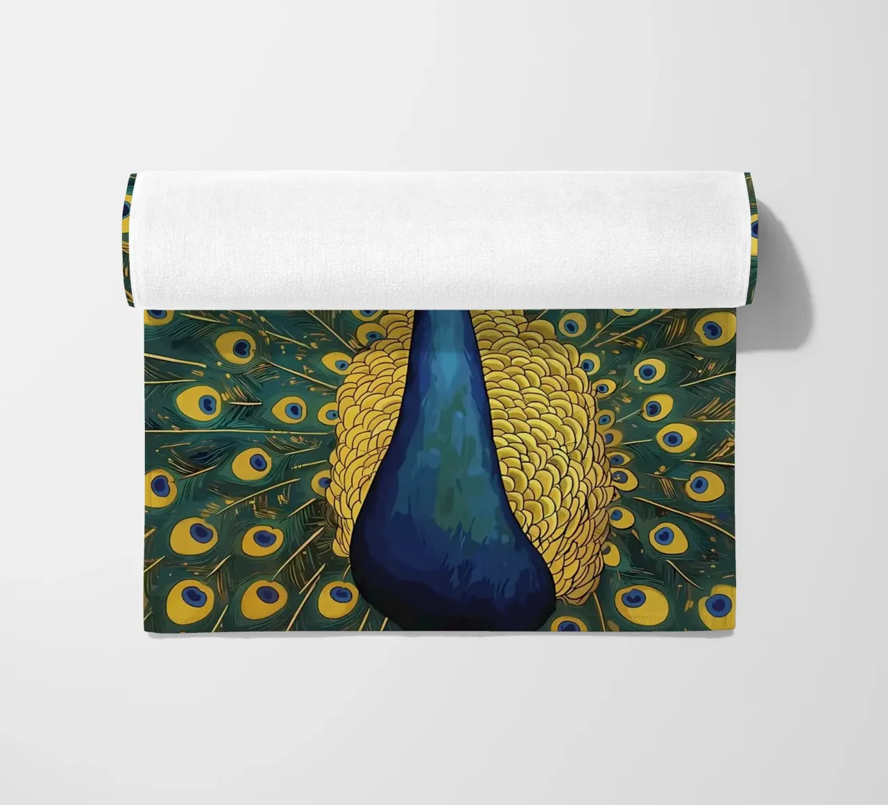 Paon avec plumes déployées serviette de plage de Caeson