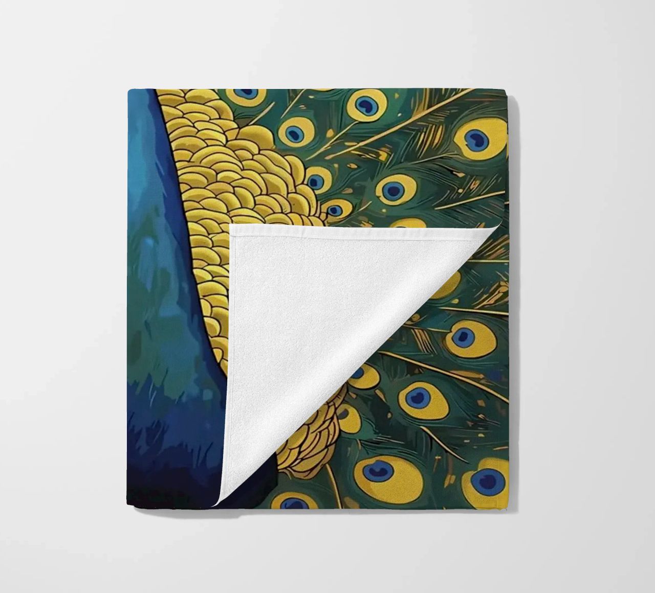 Peacock with Spread Feathers beach towel by Caeson