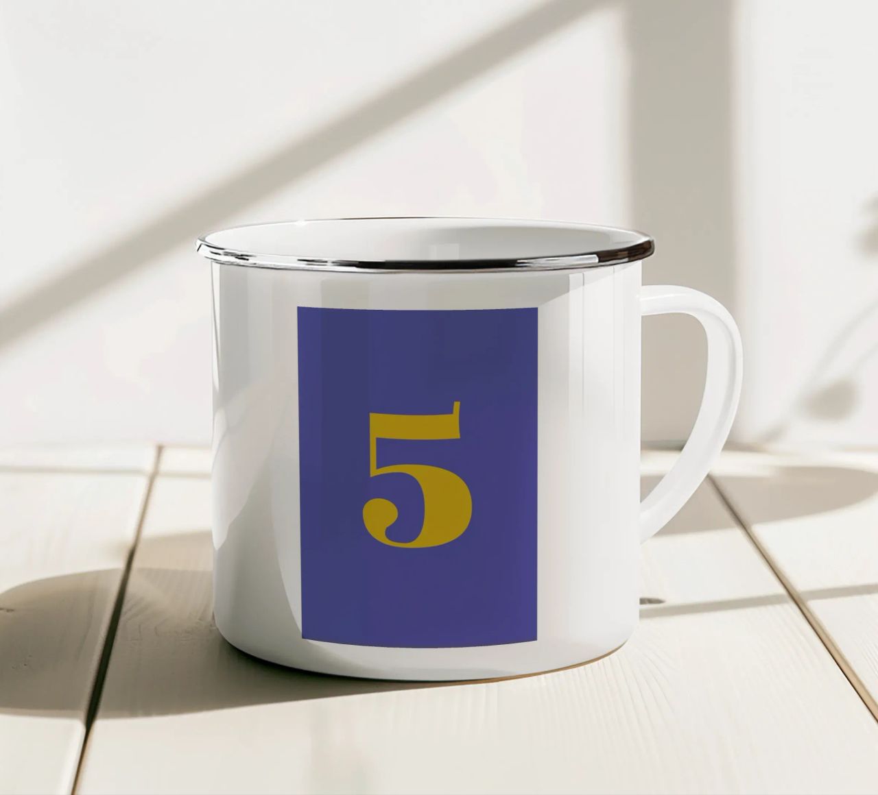 Blue Number 5 tazza in smalto da Studio One