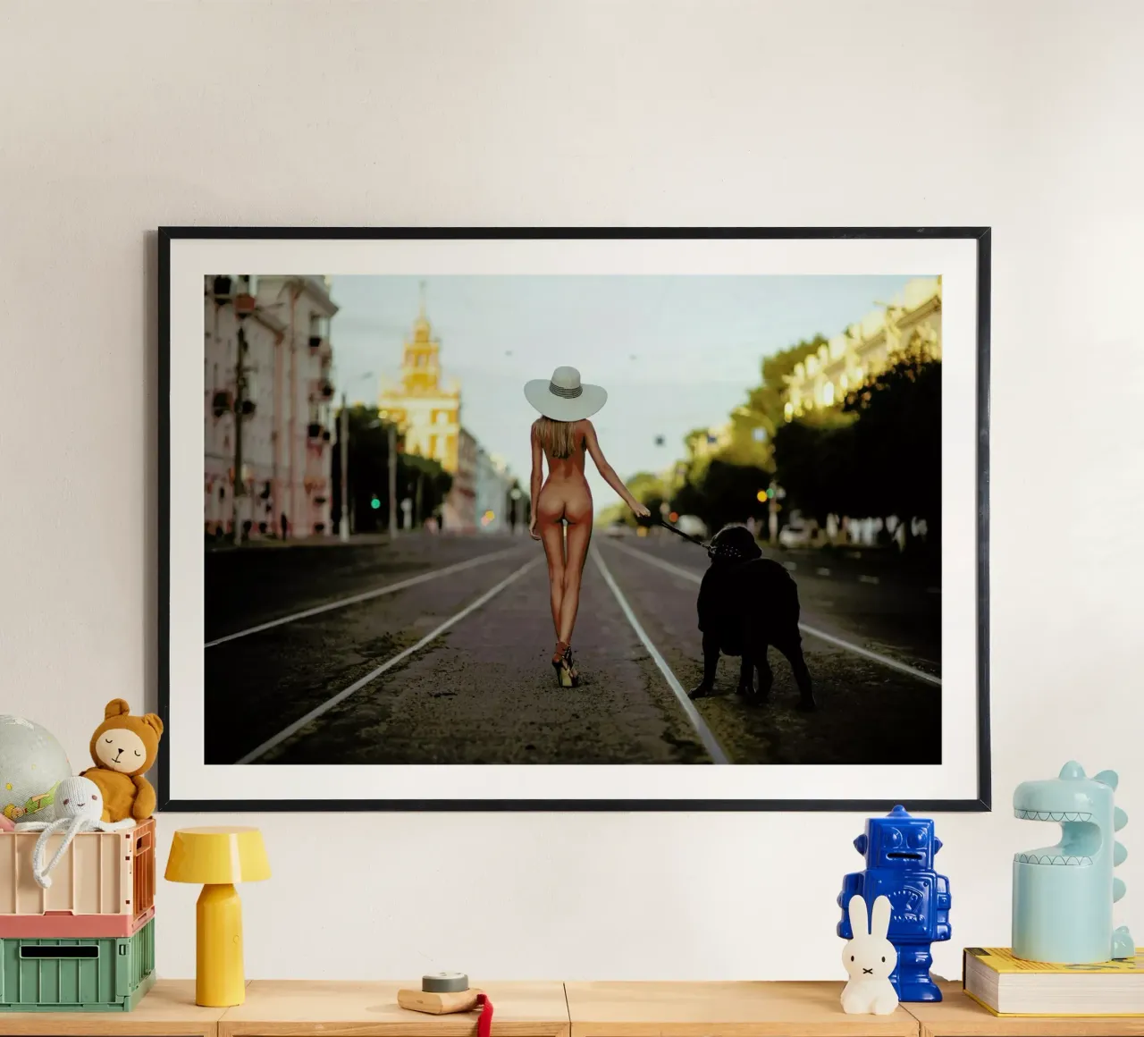 Lady with Her Dog - GeneOryx poster con telaio in alluminio da Pictufy