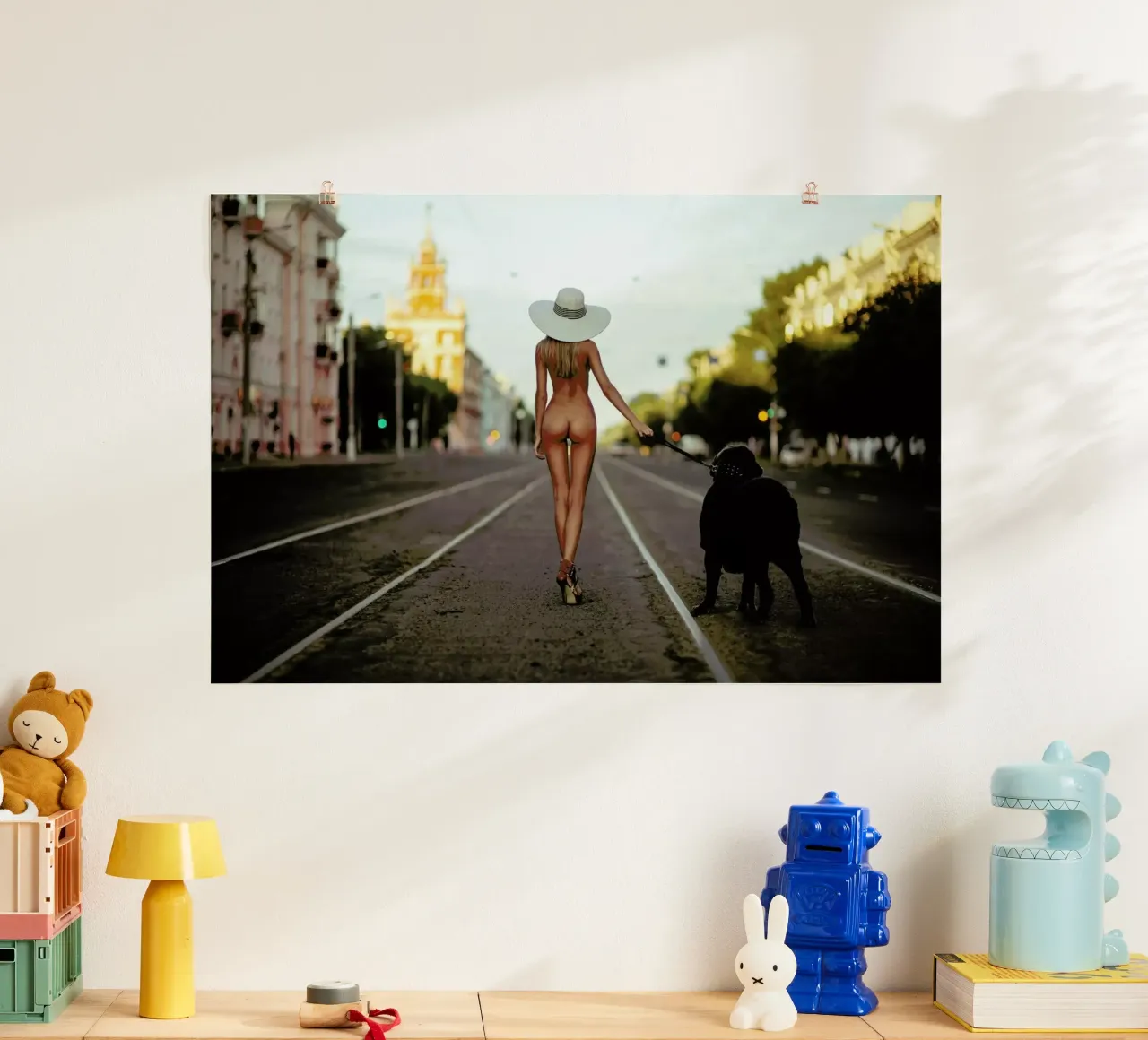 Lady with Her Dog - GeneOryx poster con telaio in alluminio da Pictufy