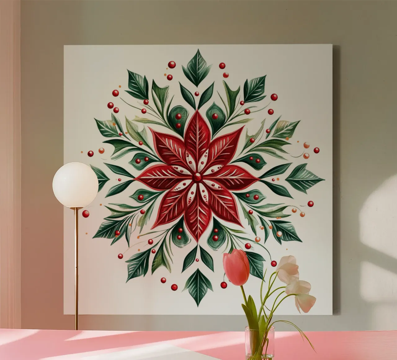Mandala di Natale tela con Cornice a cassetta da Spiritual Touch