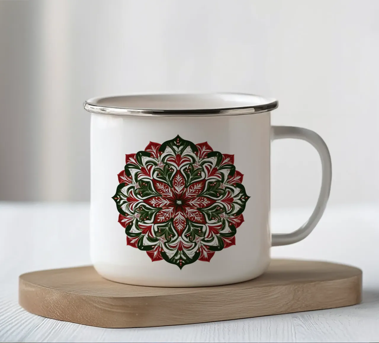 Mandala di Natale tazza in smalto da Spiritual Touch