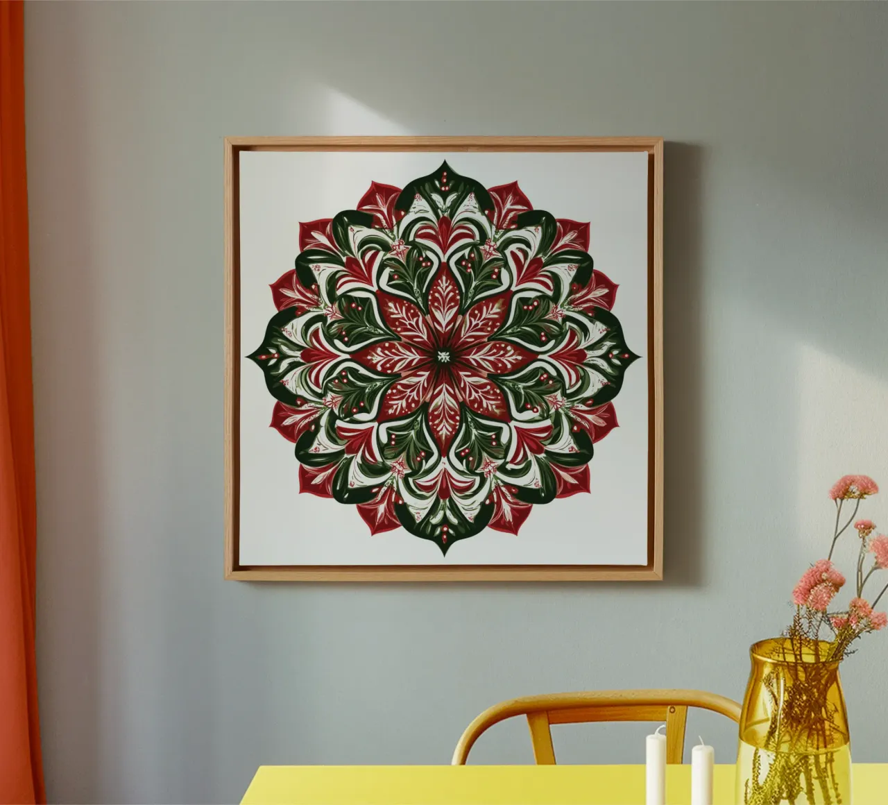 Mandala di Natale tela con Cornice a cassetta da Spiritual Touch
