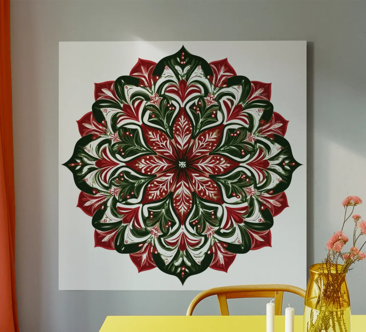 Mandala di Natale tela con Cornice a cassetta da Spiritual Touch