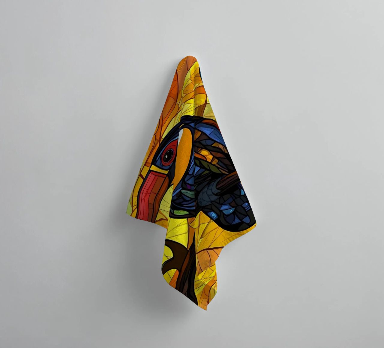 Toucan in Autumn Leaves towel by Caeson