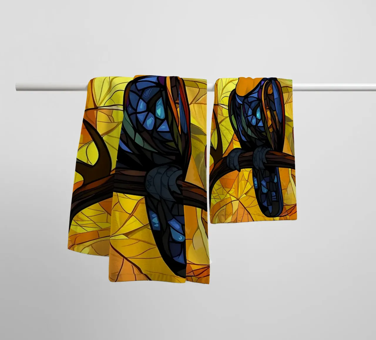 Toucan in Autumn Leaves towel by Caeson