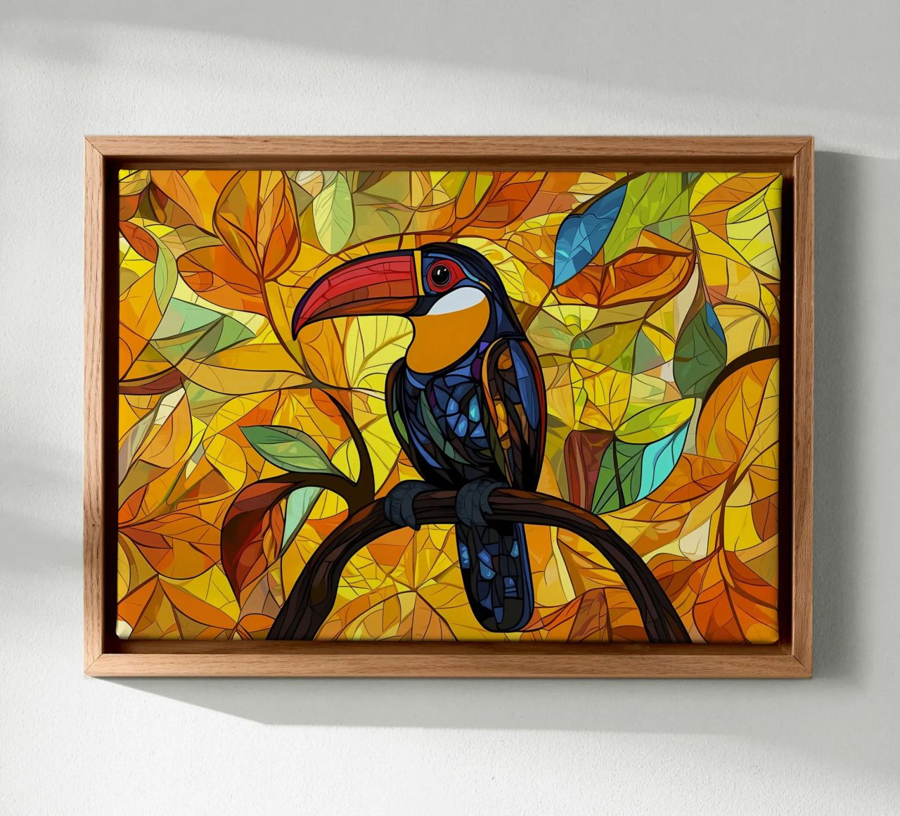 Toucan in Autumn Leaves canvas by Caeson