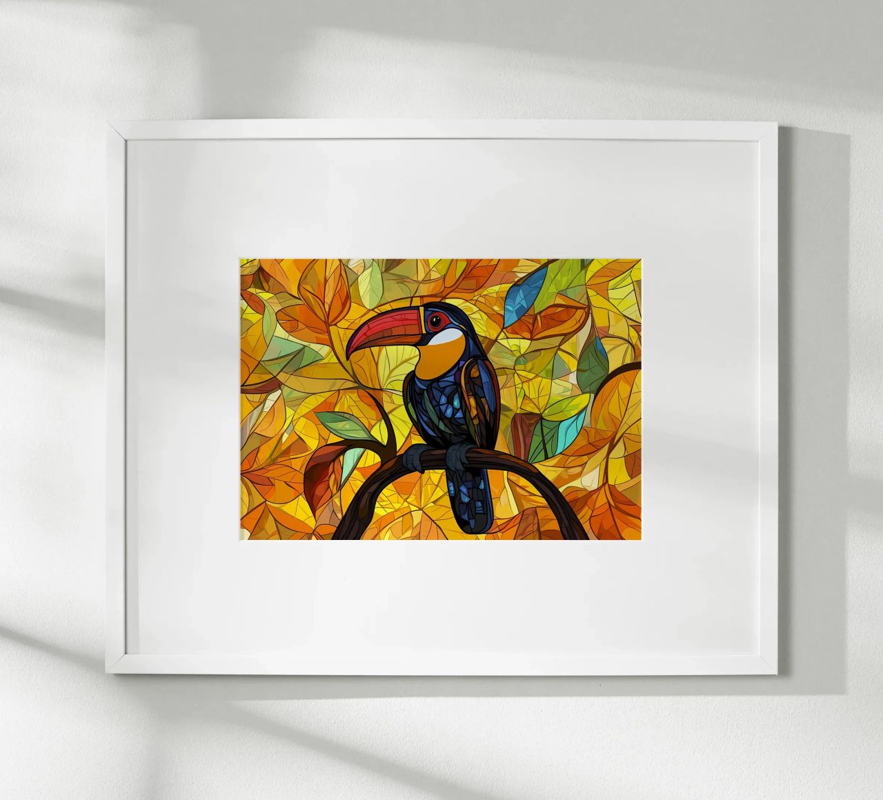 Toucan in Autumn Leaves poster by Caeson