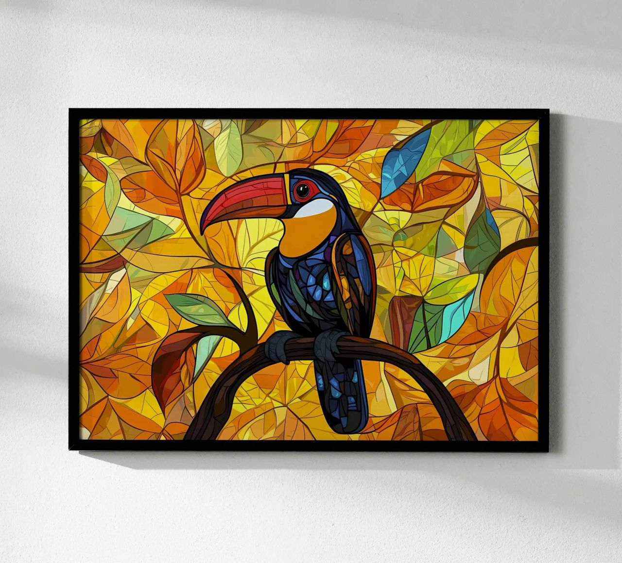 Toucan in Autumn Leaves poster by Caeson