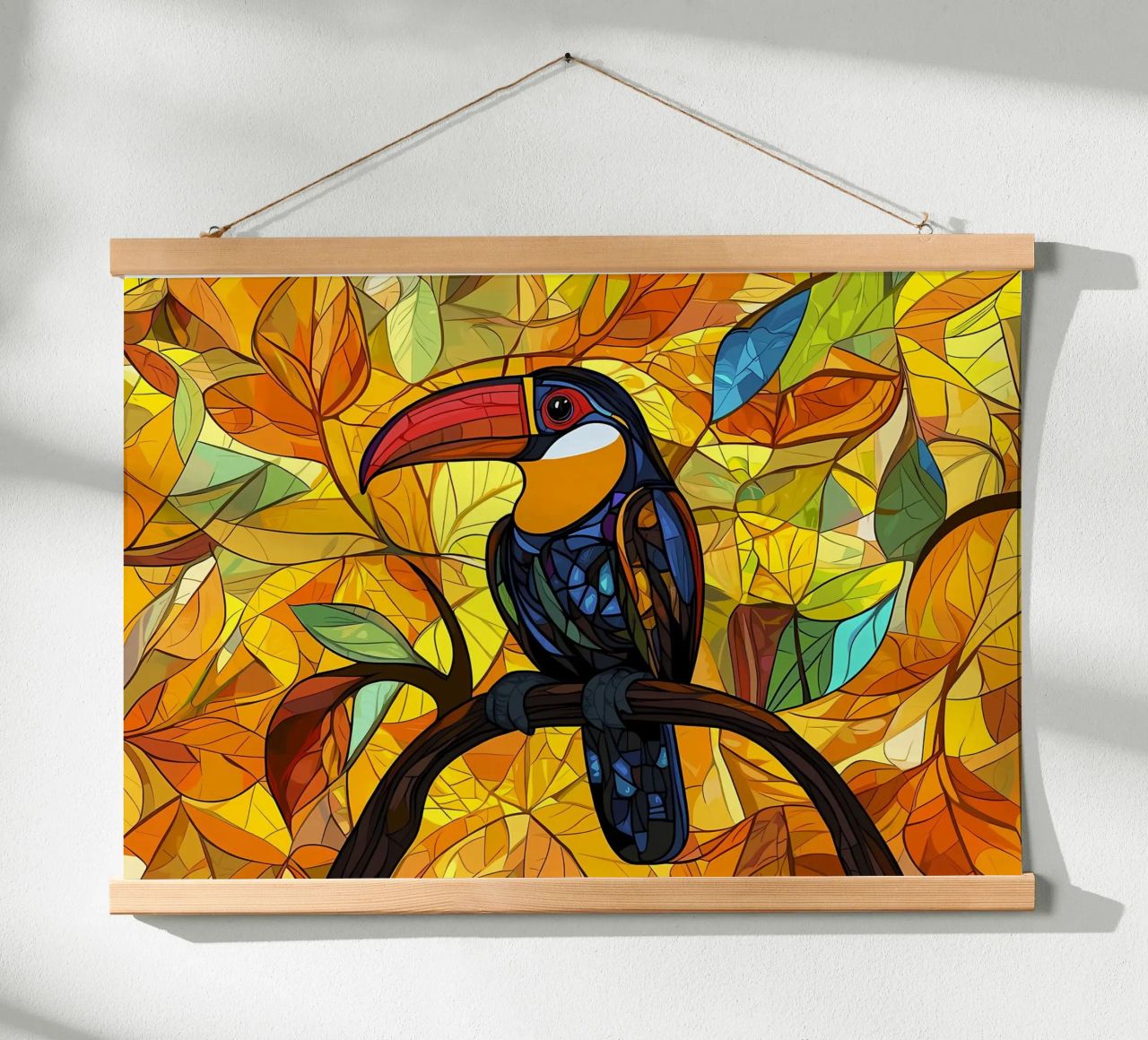 Toucan in Autumn Leaves poster by Caeson