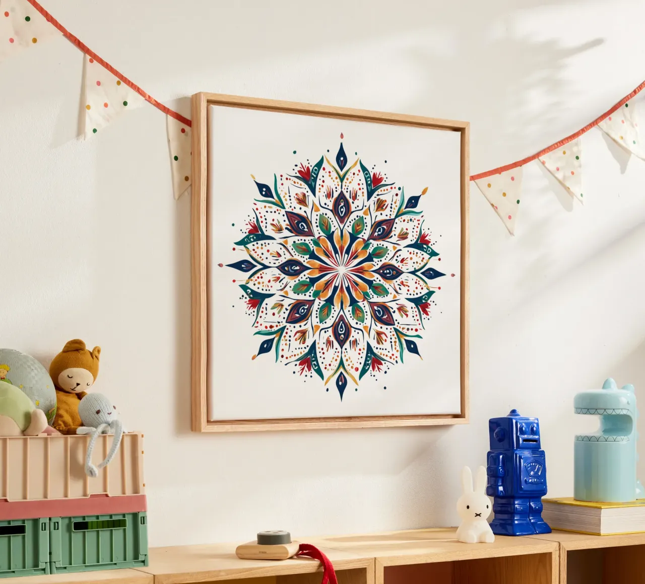 Mandala de Navidad lienzo con Marco flotante de Spiritual Touch