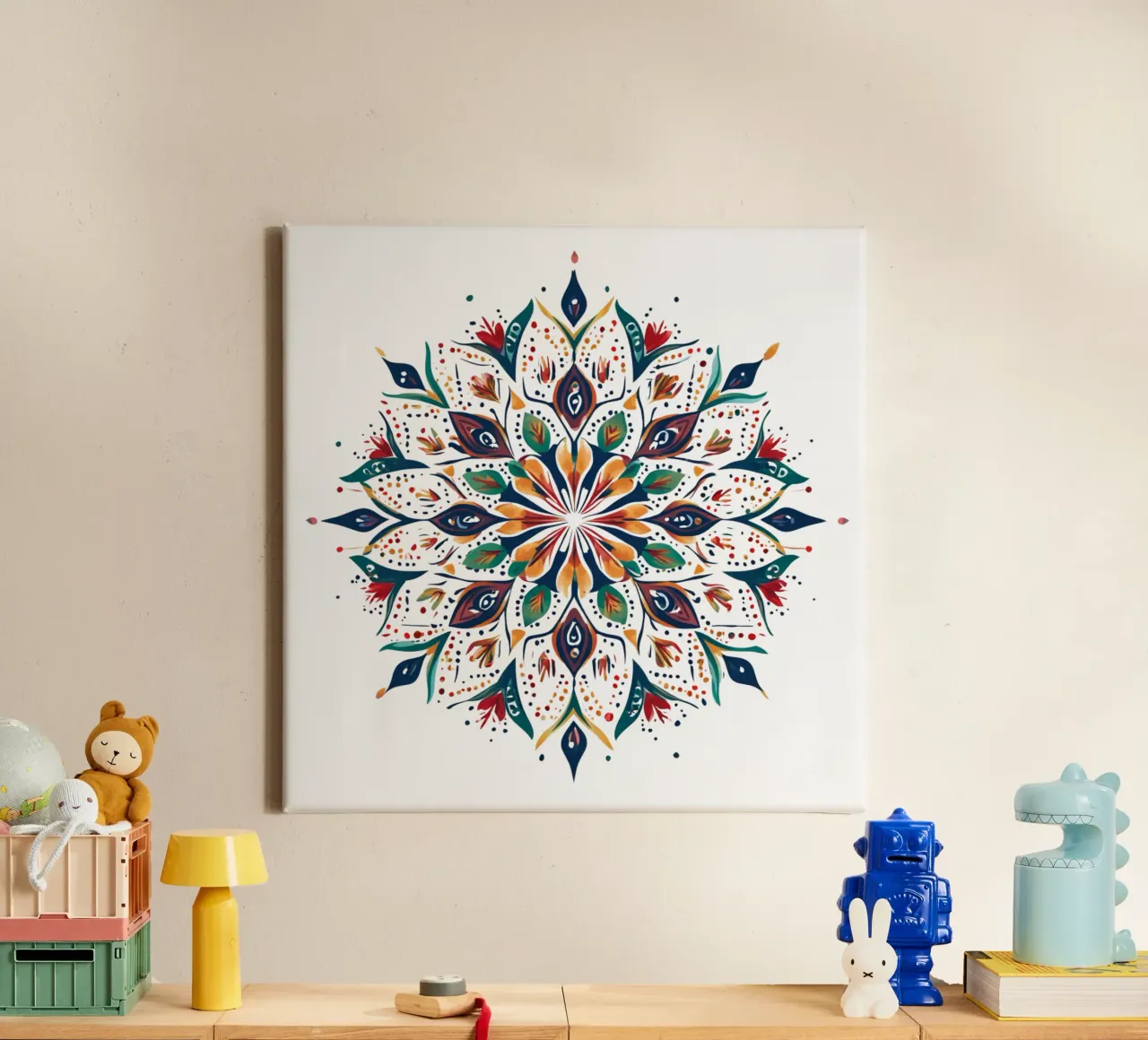 Mandala de Navidad lienzo con Marco flotante de Spiritual Touch
