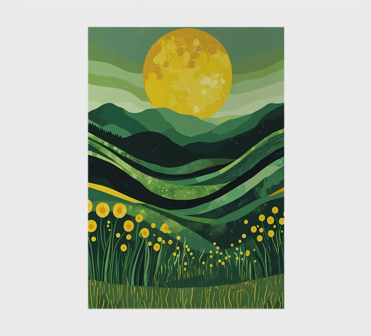 Yellow Moon Between Mountains notebook by Caeson