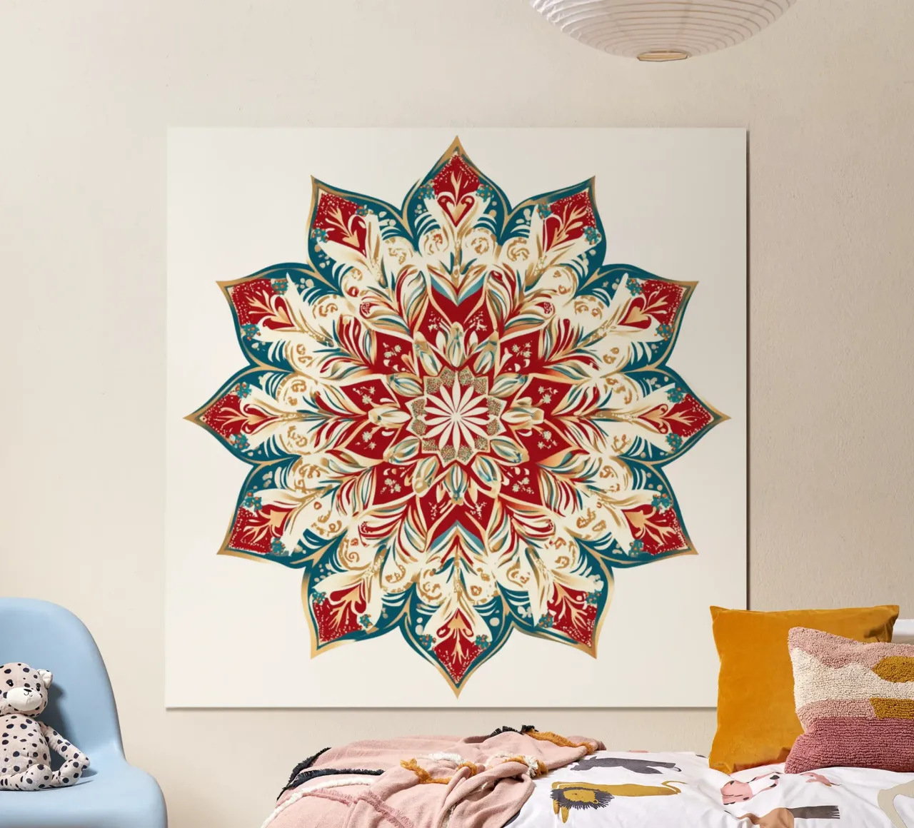 Mandala di Natale poster con telaio in legno da Spiritual Touch